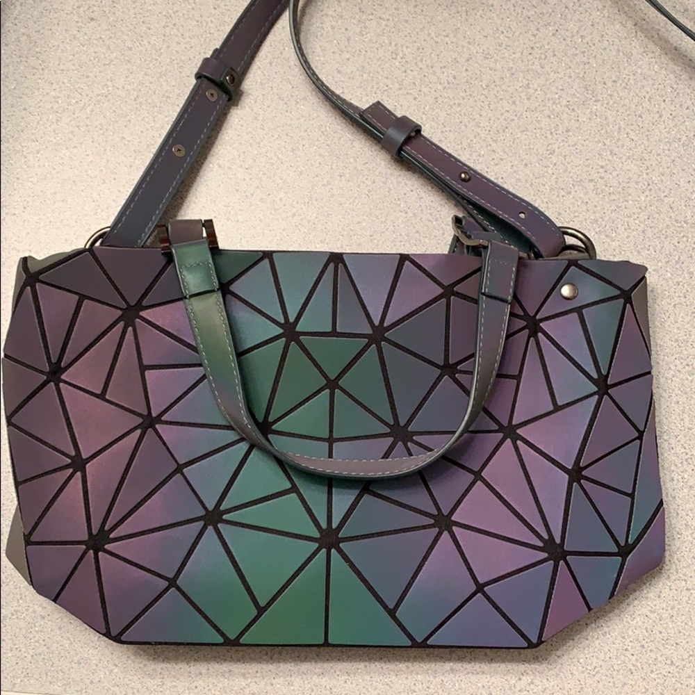 Awesome iridescent crossbody textile purse